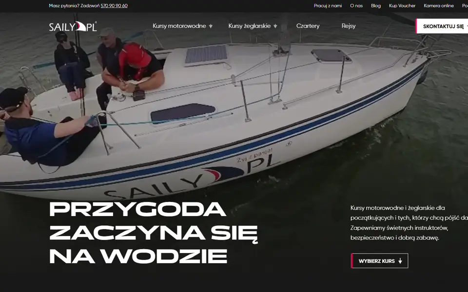 Strona Saily.pl zaprojektowana przez Cohubo