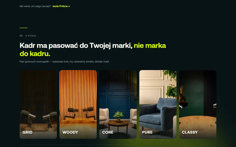 Widok strony StudioMakers prezentowany w materiałach Cohubo