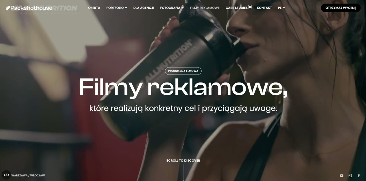 Strona Packshothouse: sekcja filmów reklamowych
